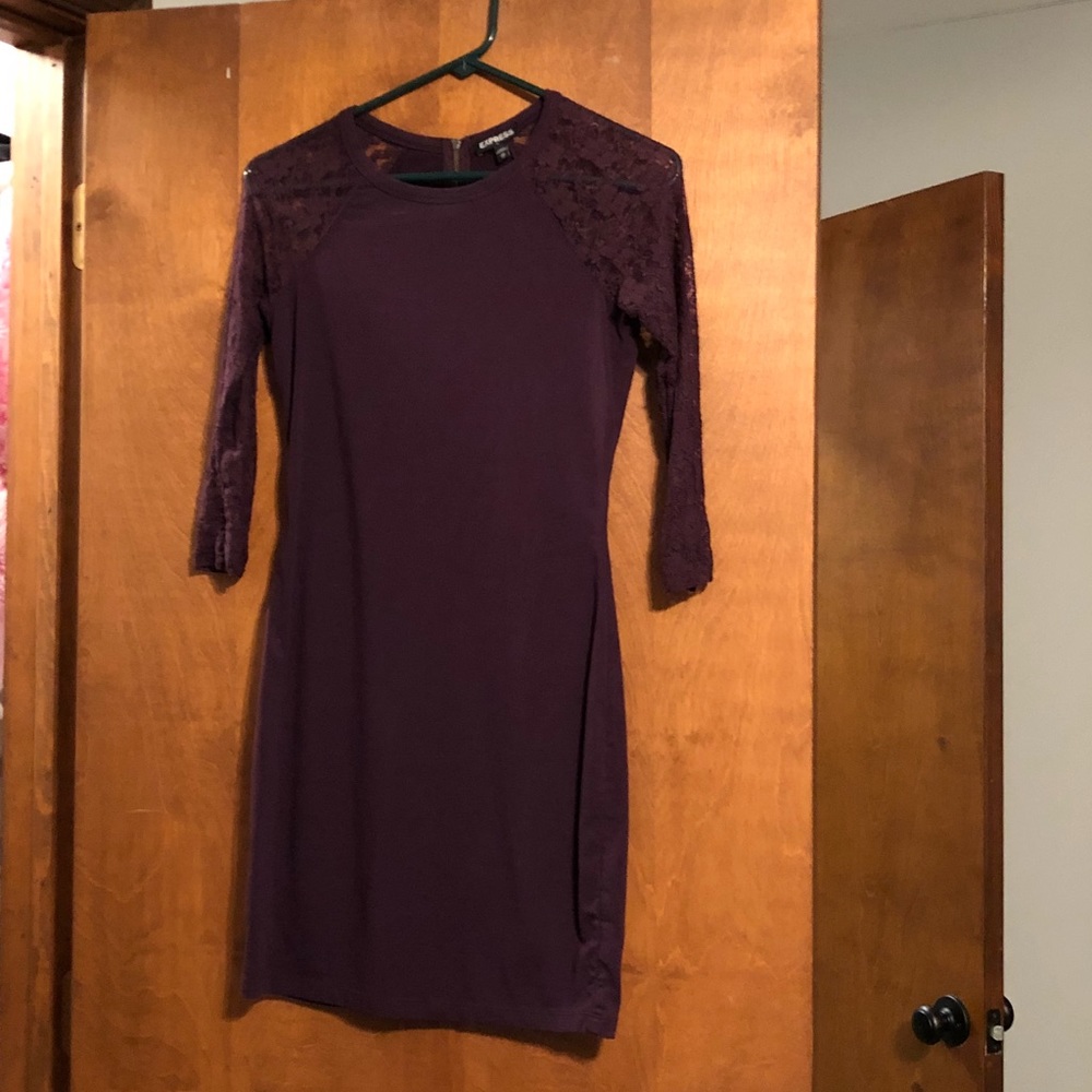 Express lace sleeved dress